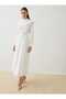 Cape Collar Detailed Hijab Dress - White - Exclusive - 4
