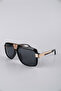 Unisex Black Square Combined Frame Sunglasses Gg25Lv0228R02