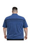 Men's Plus Size Melange Indigo Polo Collar Short Sleeve Block T-Shirt 5Xl-6Xl-7Xl-8Xl - 2