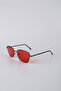 Unisex Geometric Metal Frame Red Glass Sunglasses Gg25Bmtompl3R03 - 2
