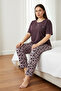 Women's Plus Size Crew Neck Print Short Sleeve Summer Pajama Set