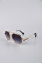 Gold Framed Geometric Smoked Gradient Glass Unisex Sunglasses Gg25Mp3420R03 - 2