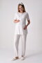 Lacy 3-Piece Maternity Pajama Set and Robe Set - Breastfeeding-Friendly Cotton Maternity Set - 4
