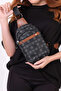 Women's Three-Compartment Black Monogram Body Bag Shoulder Chest Bag - 5