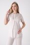 New Season Mink Patterned Summer Lace Detailed Buttoned Short Sleeve Maternity Dressing Gown Pajama Set - 7