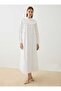 Cape Collar Detailed Hijab Dress - White - Exclusive - 2