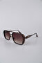Unisex Square Frame Metal Sunglasses with Brown Gradient Lenses Gg25Mp3415R03 - 2