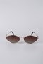 Women's Geometric Metal Frame Brown Glass Sunglasses Gg25Mp3411R03