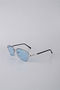 Geometric Frame Silver Metal Blue Glass Unisex Sunglasses Gg25Bmtompl3R06 - 2