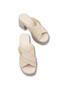 Vega Aria Women's Heeled Slippers 0012706 Beige Leather Textured - 3