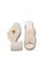 Vega Aria Women's Heeled Slippers 0012706 Beige Leather Textured - 5