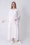New Season Ecru Summer Premium Lace Detailed Full Length Short Sleeve Dressing Gown Maternity Dressing Gown Nightgown Set - 2