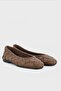 Genuine Leather Hand-Knitted Brown Ballet Flats