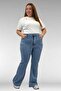 69004 Plus Size Spanish Jeans with Stones on the Sides - Blue - 3