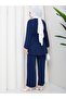 Stone-Embellished Kimono and Pants Two-Piece Set - 7