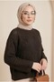 سترة تريكو مزخرفة من الأمام والأكمام -k. قهوة - 5