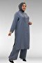 67023 Plus Size Muslin Trouser Suit with Pleated Front Detail - Anthracite - 4