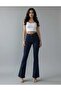 Women's Flare Jeans Spanish Flare Navy Blue Denim Pants - 4