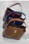 Women's 3-Compartment Square Model Chain Detail Handbag and Shoulder Bag Claret Red - 4