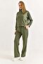 Women's Modal Stripe Detailed Tracksuit Set Green - 2