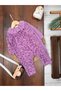 Cotton Floral Patterned Thessaloniki Knitted Velvet Ruffled Baby Girl Jumpsuit