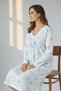 Women's Long Sleeve Lace Detailed Nightgown Relaxed Fit Daily Home Dress - 3