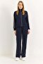 Women's Modal Stripe Detailed Tracksuit Set Navy Blue