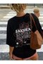 Women's Sakura Flower Back Print Oversize T-Shirt 100% Cotton - 2