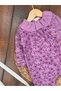 Cotton Floral Patterned Thessaloniki Knitted Velvet Ruffled Baby Girl Jumpsuit - 5