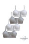 95% Cotton Girls' Thin Strap Training Bra Set of 4 |   Half Athlete