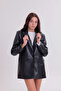 Leather Oversize Blazer Jacket - 2