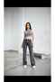 Snow Gray High Waist Stretchy Lycra Palazzo Jeans Trousers - 2