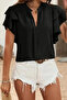 New Season Women's Short Sleeve V-Neck Ruffled Sleeves Summer Blouse - 3
