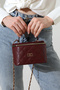 Bordo Mini Box Women's Bag with Quilted Pattern and Cross Chain Strap, Daily Stylish Bag - 4