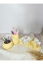 Desktop Decorative Daisy Pattern Concrete Office Set; Notepad Holder, Flower Pot, Pen Holder and Card Holder Yellow
