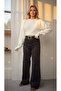 Harry 90's Light Brown Lycra Super Extra High Waist Palazzo Loose Jean Trousers