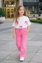 Girl's Pink Trouser Suit with Bow Detail, Stylish Summer Combination |   5-14 Years Old - 8