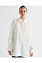 Women's White Shoulder Gathered Basic Shirt