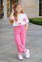 Girl's Pink Trouser Suit with Bow Detail, Stylish Summer Combination |   5-14 Years Old - 2