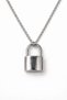 Silver Color Padlock Design Necklace I 60 cm Unisex Metal Chain - 4