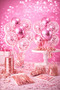 Premium Pink Party Set (5 Metallic Pink + 5 Transparent Balloons + Sequins + Raffia) - 3