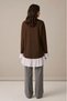 Women's Modal Pleated Undershirt-Looking Tunic with Shirt Detail in Brown - 6