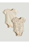 Crew Neck Baby Boy Snap Fastener Bodysuit 2-Pack (S6)