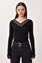 Lace Transparent Viscose Blouse Lrn0024 Black - 3