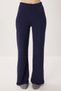 Strappy Crop Ribbed Knitted Pajama Set Lrn0018 Dark Blue - 3