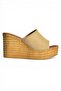 Y996559902 Beige Suede Wedge Sole Women's Slippers - 6
