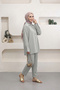5802 - Stylish, Comfortable, Fine Woven Fabric, Cufflink Detailed, Loose Women's Set