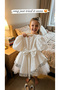 Taffeta Fabric Sparkling Hem Detailed Girls' Evening Dress, Birthday, Graduation - 4