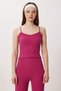 Strappy Crop Ribbed Knitted Pajama Set Lrn0018 Dark Pink - 3