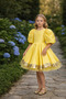 Taffeta Fabric Sparkling Hem Detailed Girls' Evening Dress, Birthday, Graduation